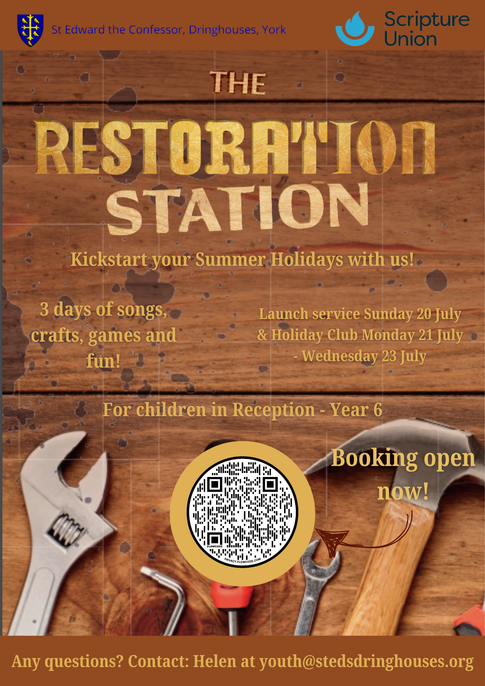 Restoration Station Sunday 20th July launch followed by 21st - 23rd July 10:00am - 2:00pm. Booking open!